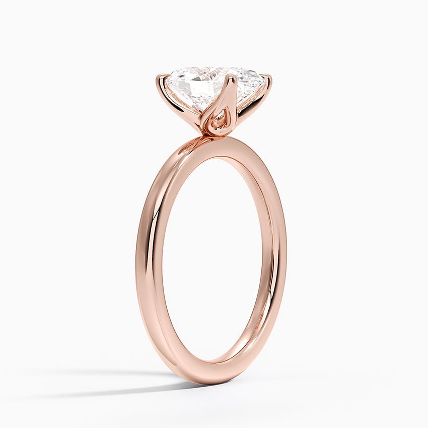 Petite Oval Cut Petal Prong Solitaire Moissanite Engagement Ring