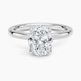 Petite Oval Cut Petal Prong Solitaire Moissanite Engagement Ring