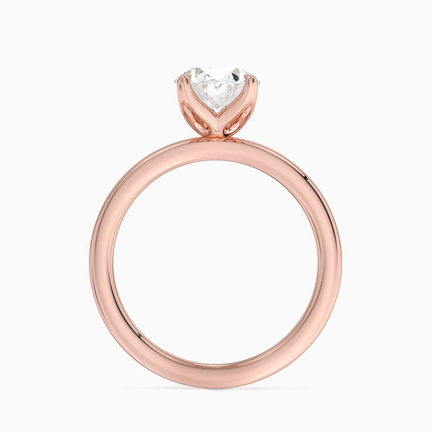 Petite Oval Cut Petal Prong Solitaire Moissanite Engagement Ring