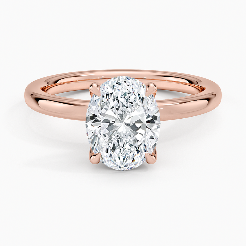 Petite Oval Cut Petal Prong Solitaire Moissanite Engagement Ring