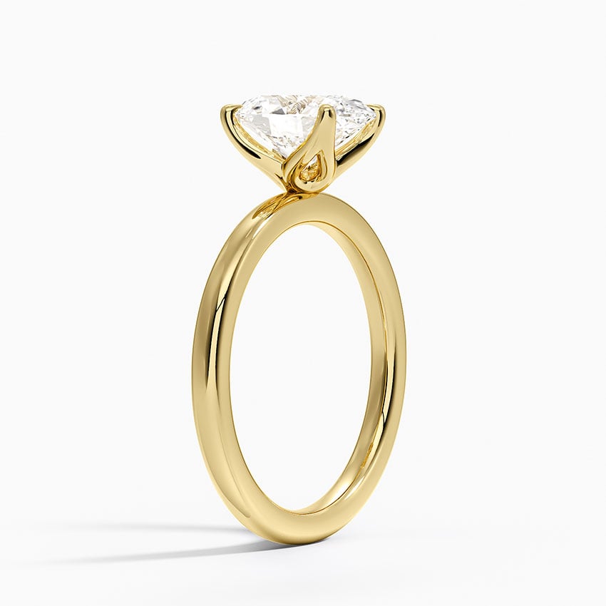 Petite Oval Cut Petal Prong Solitaire Moissanite Engagement Ring