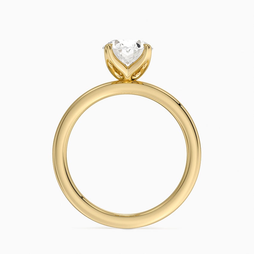 Petite Oval Cut Petal Prong Solitaire Moissanite Engagement Ring