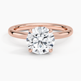 Petite Round Cut Petal Prong Solitaire Moissanite Engagement Ring
