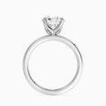 Petite Round Cut Petal Prong Solitaire Moissanite Engagement Ring