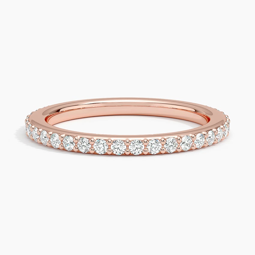 Petite Moissanite Three-Quarter Coverage Wedding Band – 1.8 mm