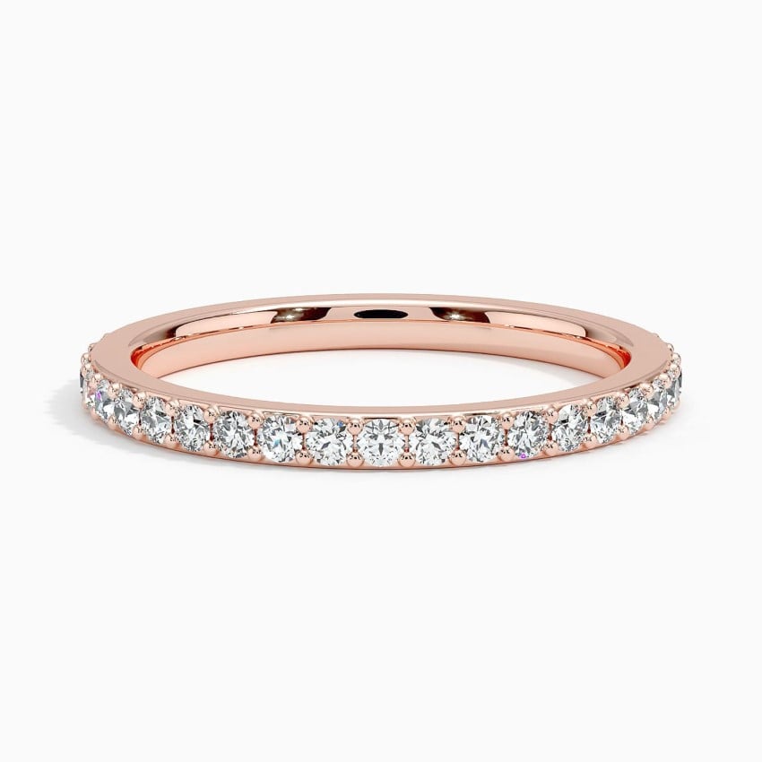 Petite Shared Prong Moissanite Eternity Wedding Band – 1.8 mm