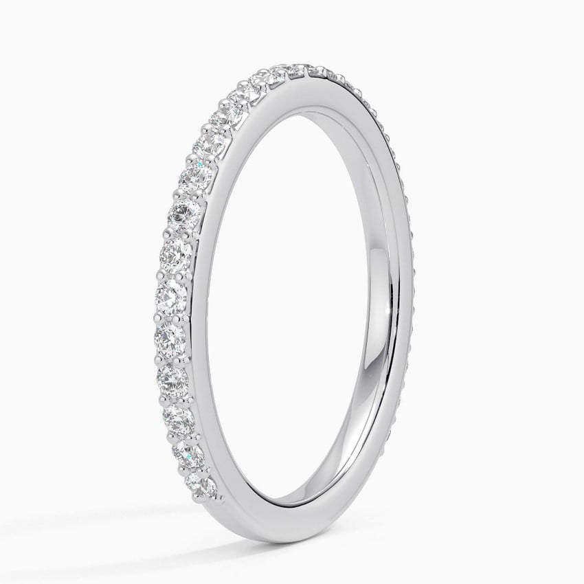 Petite Moissanite Three-Quarter Coverage Wedding Band – 1.8 mm