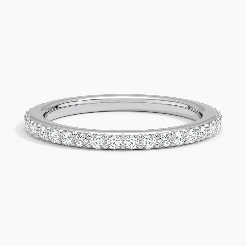 Petite Moissanite Three-Quarter Coverage Wedding Band – 1.8 mm