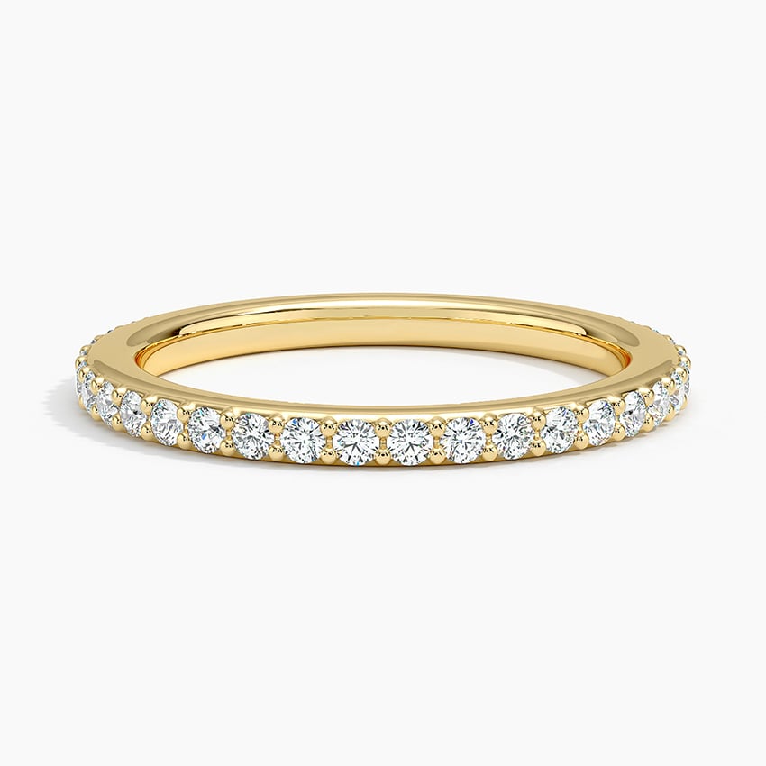 Petite Moissanite Three-Quarter Coverage Wedding Band – 1.8 mm