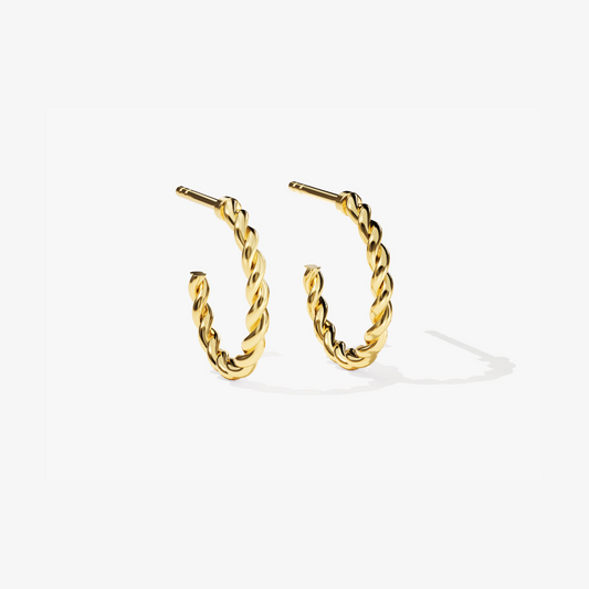 Petite Twisted Rope Hoop Earrings