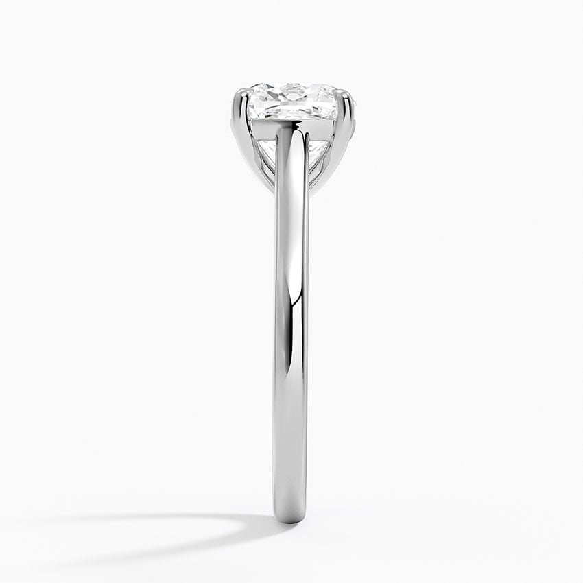 Petite 4-Prong Cushion Cut Solitaire Moissanite Engagement Ring