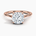 Load image into Gallery viewer, Petite 4-Prong Cushion Cut Solitaire Moissanite Engagement Ring
