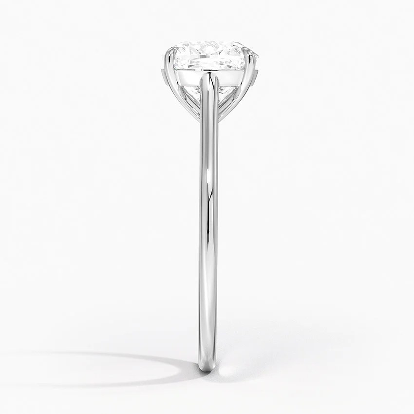 Petite 4-Prong Cushion Cut Solitaire Moissanite Engagement Ring