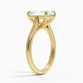 Load image into Gallery viewer, Petite 4-Prong Emerald Cut Solitaire Moissanite Engagement Ring
