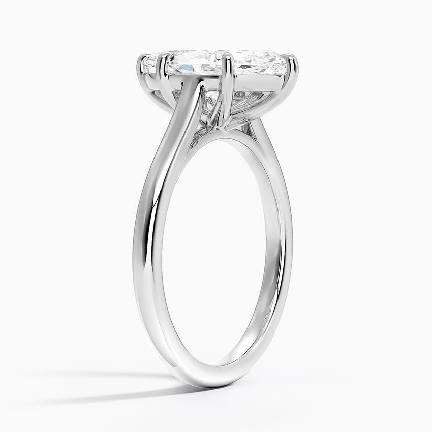 Petite 4-Prong Marquise Cut Solitaire Moissanite Engagement Ring