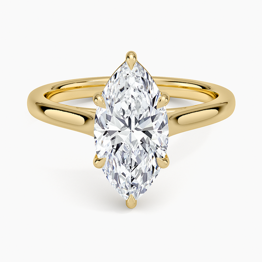 Petite 4-Prong Marquise Cut Solitaire Moissanite Engagement Ring