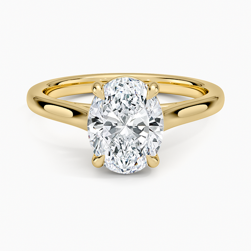 Petite 4-Prong Oval Cut Solitaire Moissanite Engagement Ring