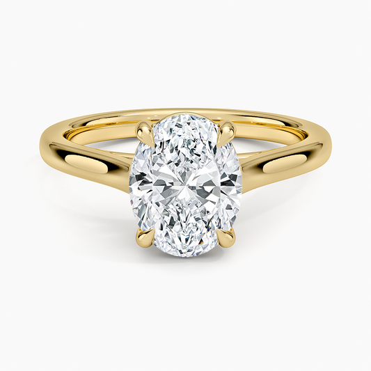 Petite 4-Prong Oval Cut Solitaire Moissanite Engagement Ring