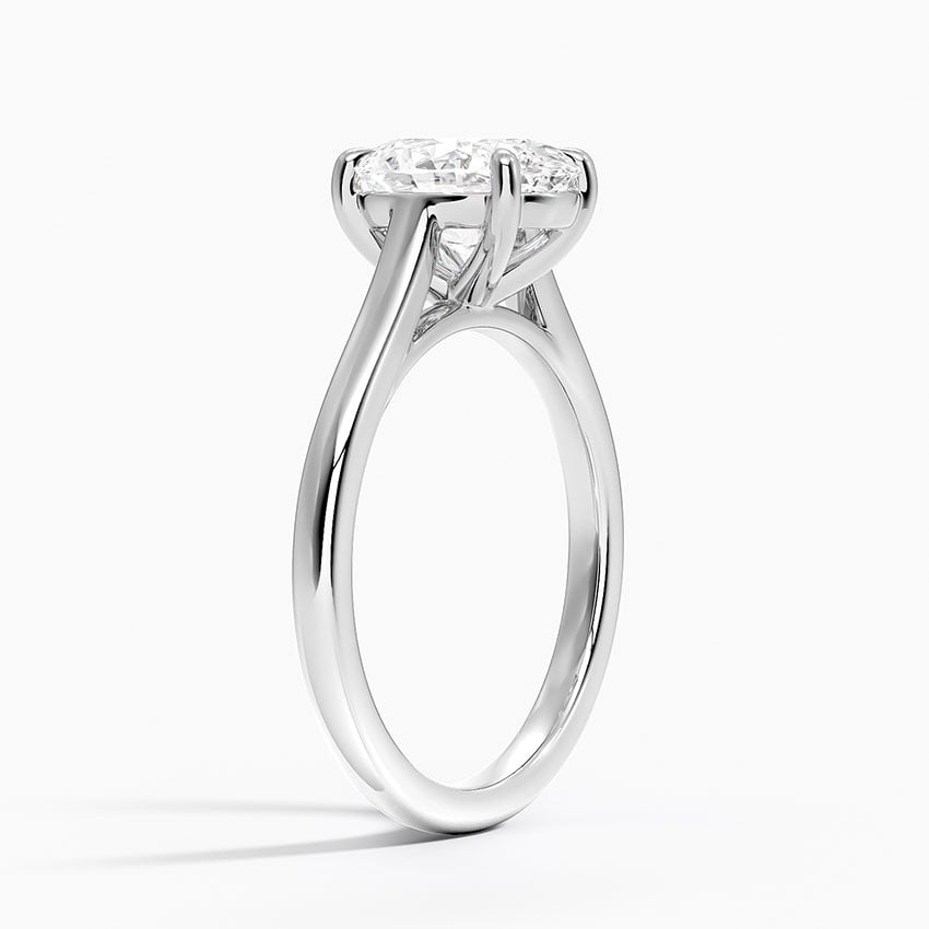 Petite 4-Prong Oval Cut Solitaire Moissanite Engagement Ring