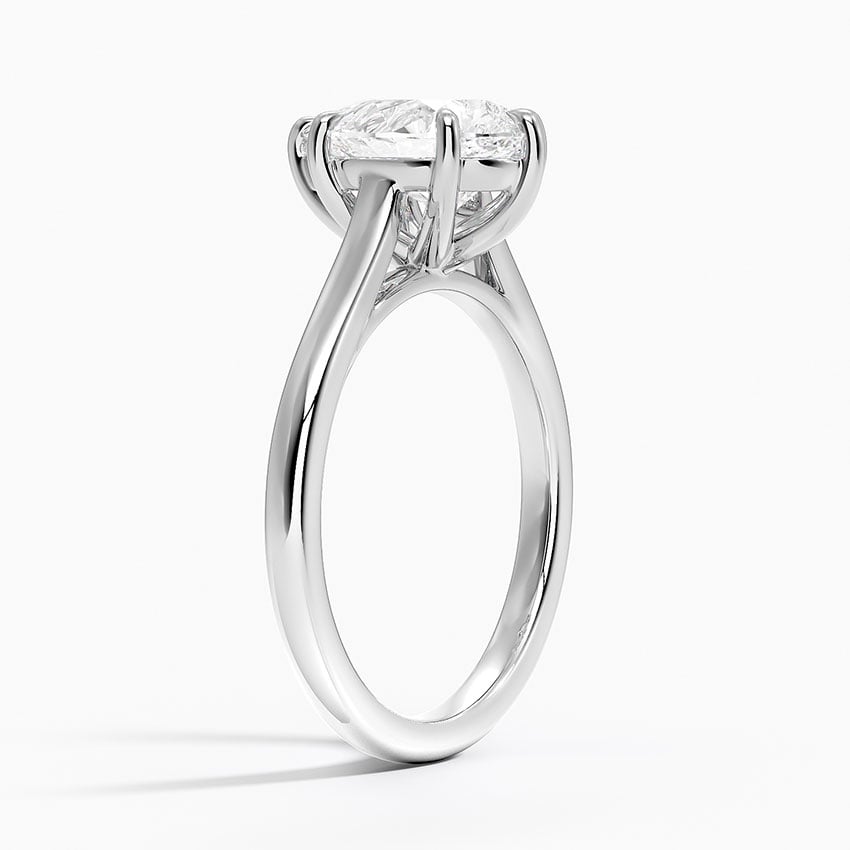 0.5CT Petite 4-Prong Pear Cut Solitaire Moissanite Engagement Ring
