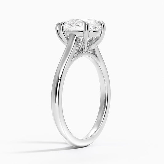 0.5CT Petite 4-Prong Pear Cut Solitaire Moissanite Engagement Ring
