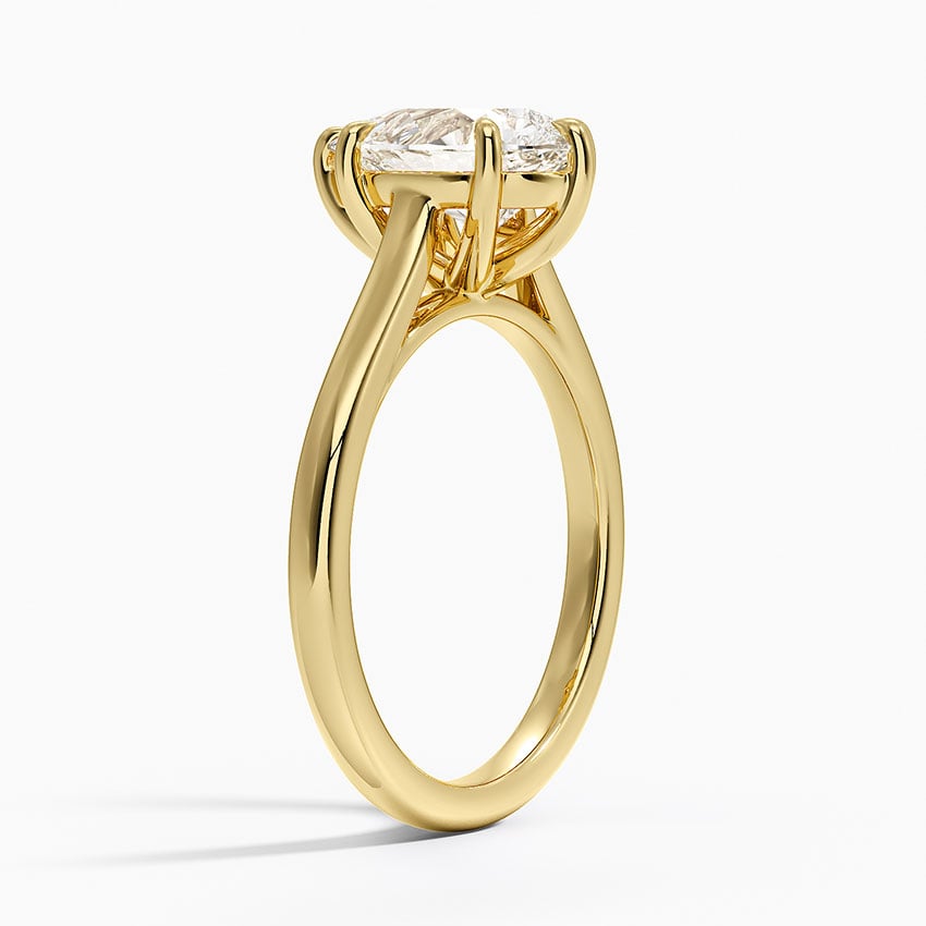 Petite 4-Prong Pear Cut Solitaire Moissanite Engagement Ring
