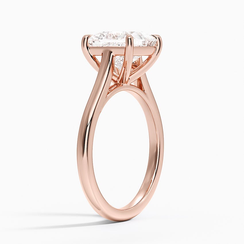 Petite 4-Prong Princess Cut Solitaire Moissanite Engagement Ring