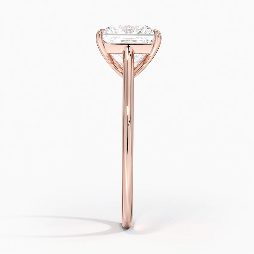 Petite 4-Prong Princess Cut Solitaire Moissanite Engagement Ring