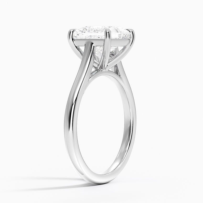 Petite 4-Prong Princess Cut Solitaire Moissanite Engagement Ring