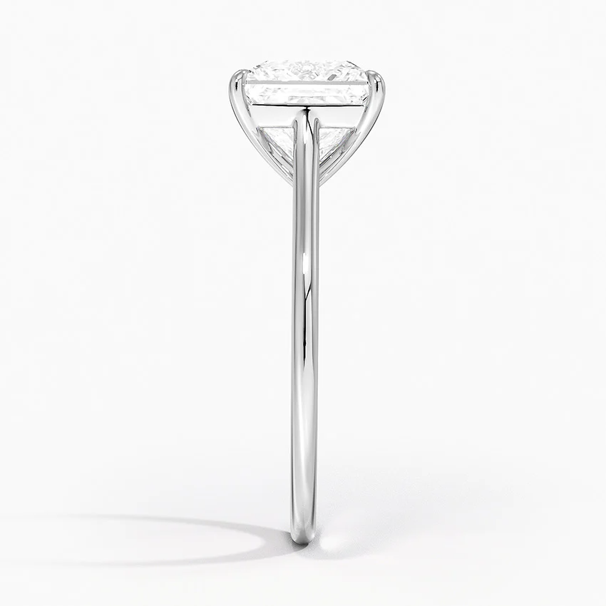 Petite 4-Prong Princess Cut Solitaire Moissanite Engagement Ring