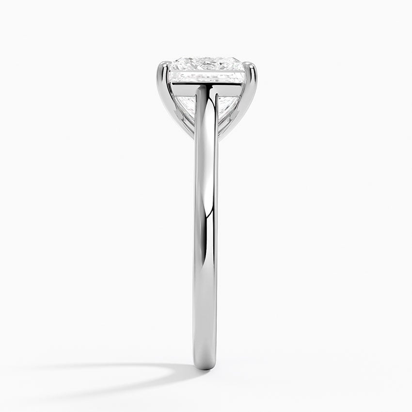 Petite 4-Prong Princess Cut Solitaire Moissanite Engagement Ring