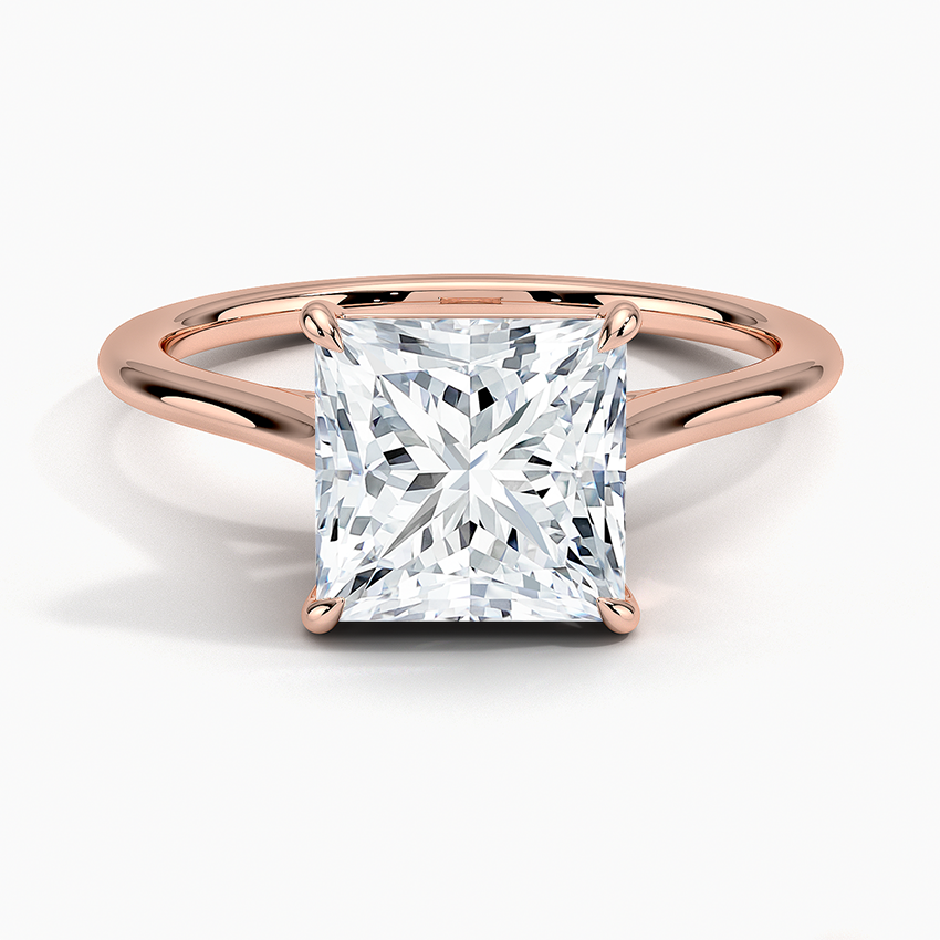 Petite 4-Prong Princess Cut Solitaire Moissanite Engagement Ring