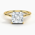 Load image into Gallery viewer, Petite 4-Prong Princess Cut Solitaire Moissanite Engagement Ring
