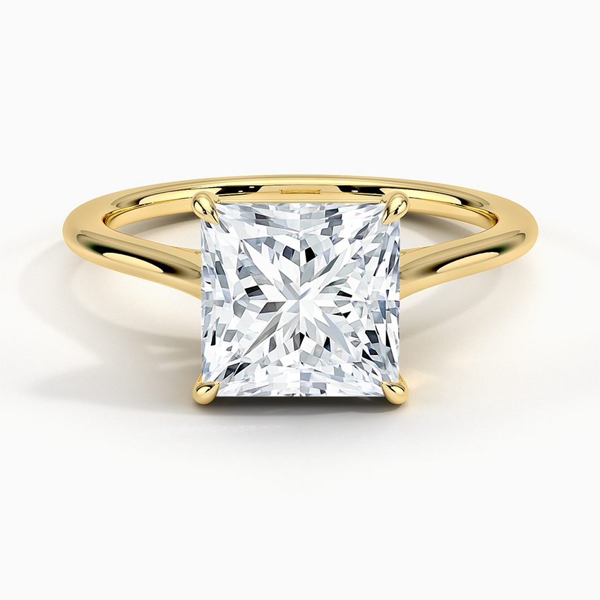 Petite 4-Prong Princess Cut Solitaire Moissanite Engagement Ring