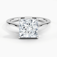 Load image into Gallery viewer, Petite 4-Prong Princess Cut Solitaire Moissanite Engagement Ring
