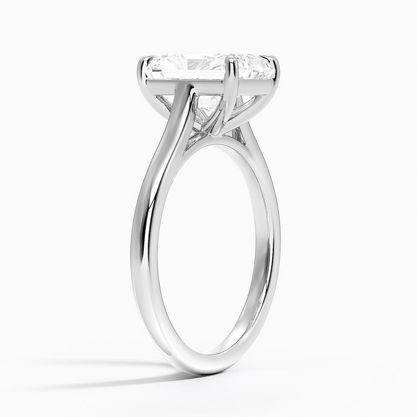Petite 4-Prong Radiant Cut Solitaire Moissanite Engagement Ring