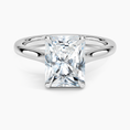 Load image into Gallery viewer, Petite 4-Prong Radiant Cut Solitaire Moissanite Engagement Ring
