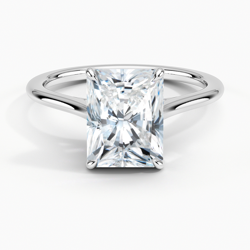 Petite 4-Prong Radiant Cut Solitaire Moissanite Engagement Ring