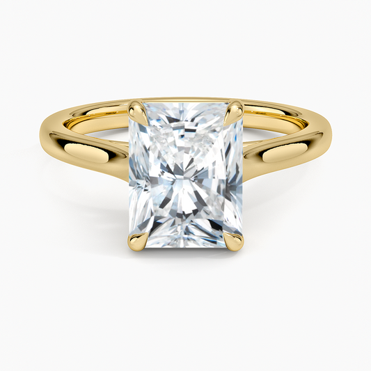 Petite 4-Prong Radiant Cut Solitaire Moissanite Engagement Ring