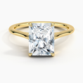 Load image into Gallery viewer, Petite 4-Prong Radiant Cut Solitaire Moissanite Engagement Ring
