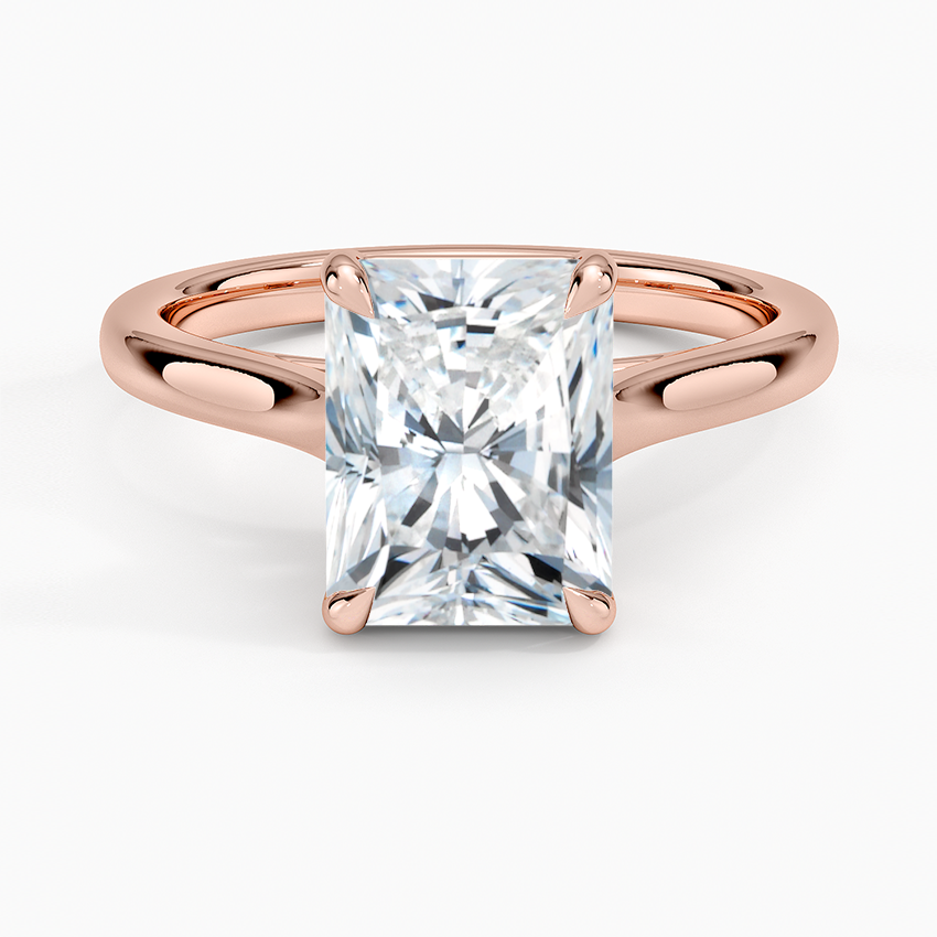 Petite 4-Prong Radiant Cut Solitaire Moissanite Engagement Ring