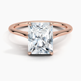 Load image into Gallery viewer, Petite 4-Prong Radiant Cut Solitaire Moissanite Engagement Ring
