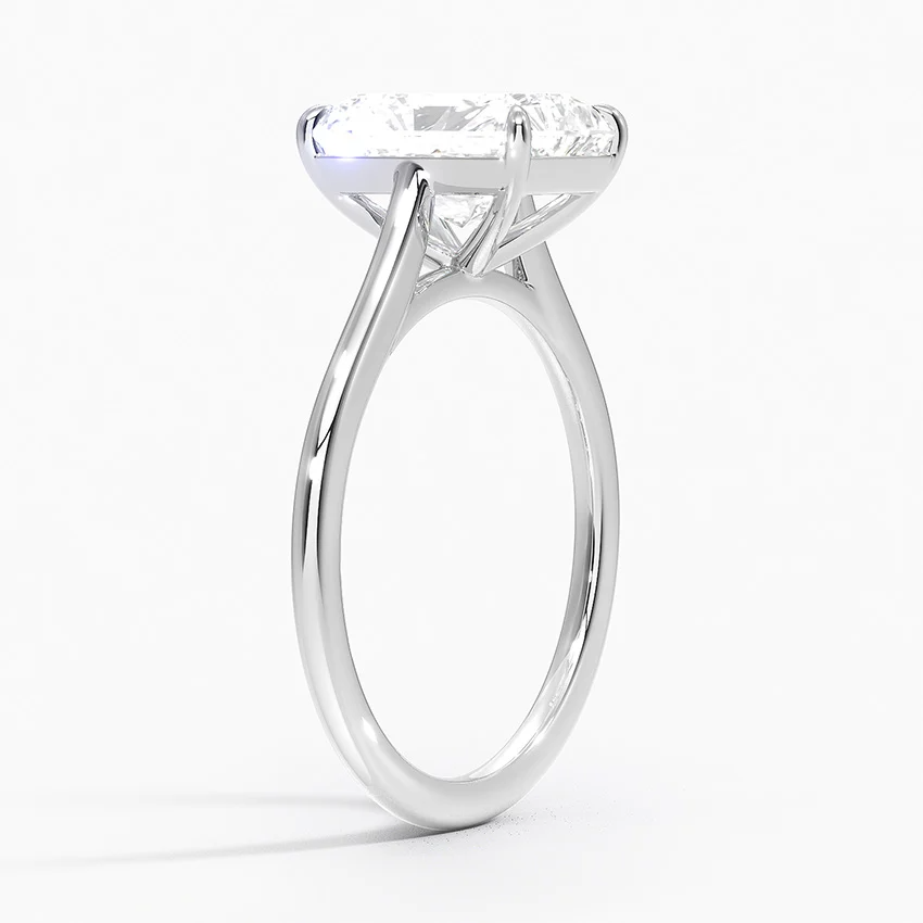 Petite 4-Prong Radiant Cut Solitaire Moissanite Engagement Ring