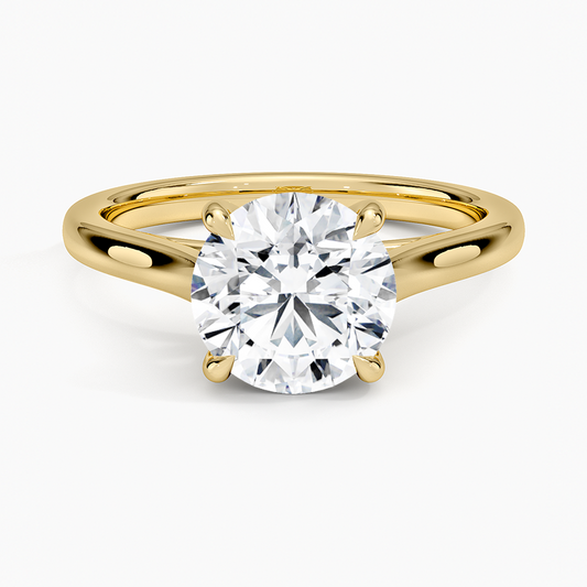 Petite 4-Prong Round Cut Solitaire Moissanite Engagement Ring