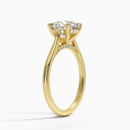 Load image into Gallery viewer, Petite 4-Prong Solitaire Round with Hidden Halo Moissanite Engagement Ring

