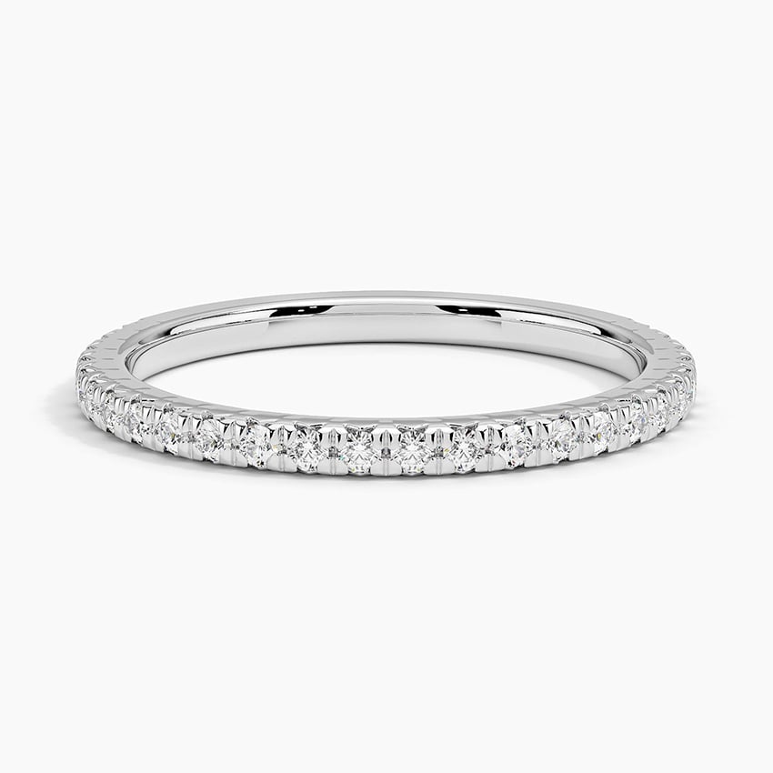 Petite French Pavé Moissanite Wedding Band-1.6 mm