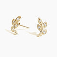 Load image into Gallery viewer, Petite Leaf Diamond Studs
