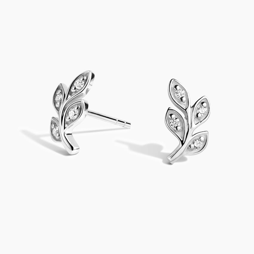 Petite Leaf Diamond Studs