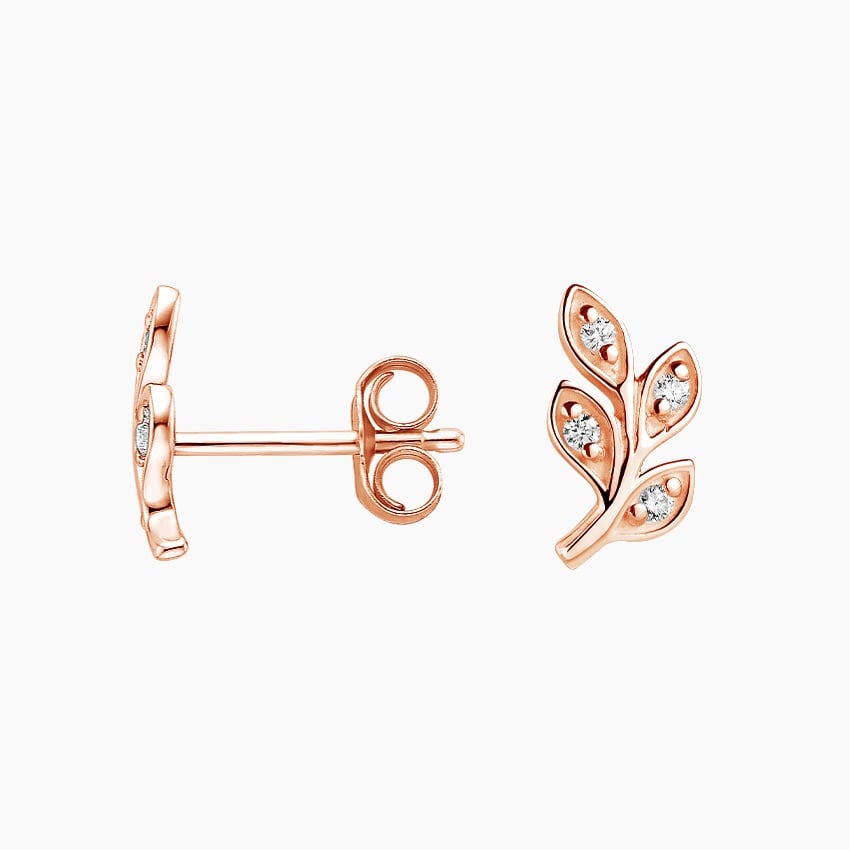 Petite Leaf Diamond Studs