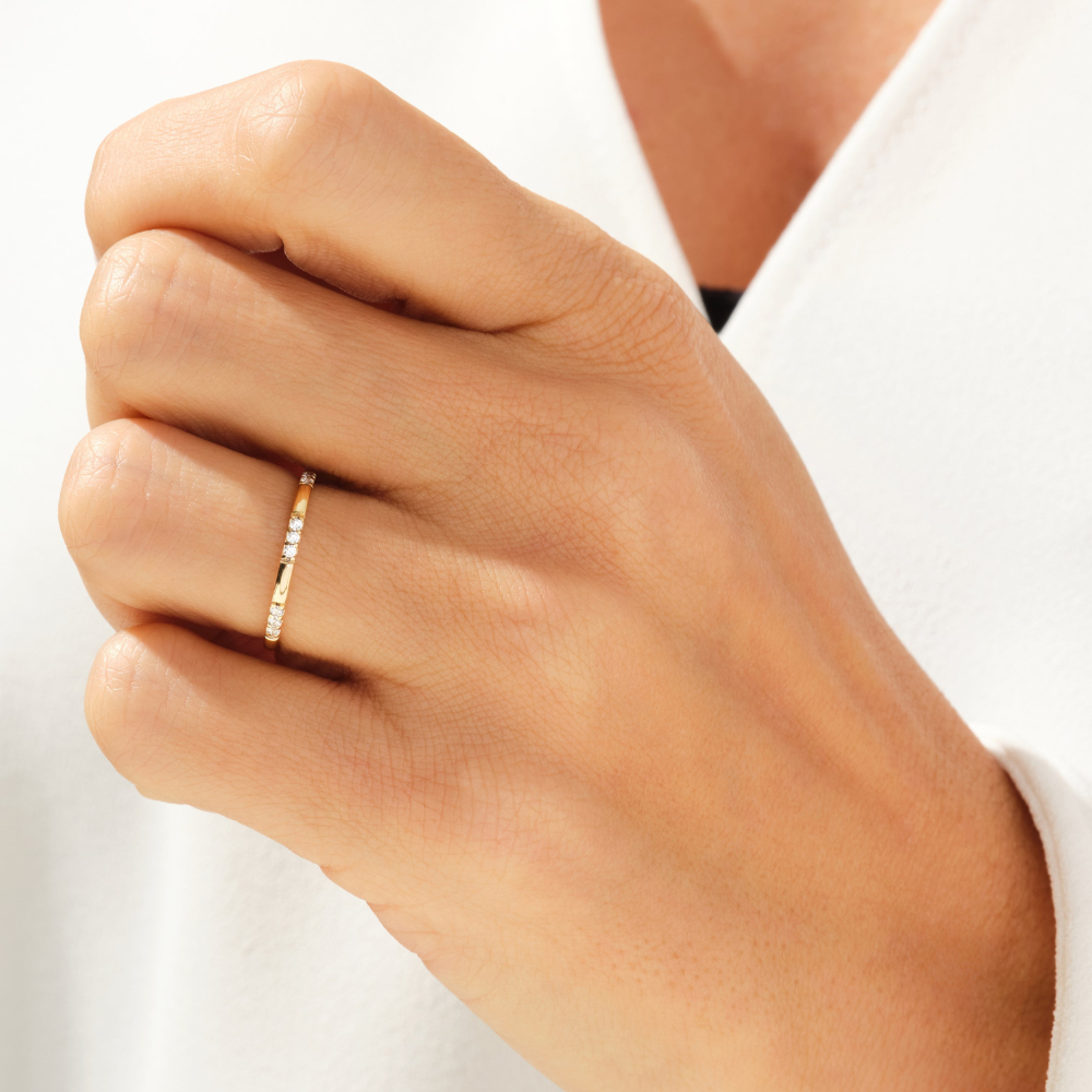 Petite Nine-Stone Lab Grown Diamond Wedding Band